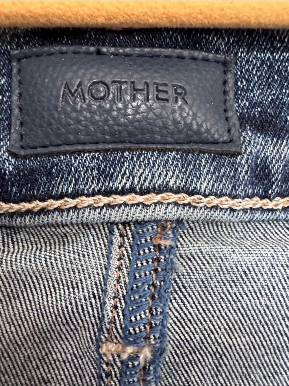 MOTHER Midi Denim Skirt in Medium Blue Wash - Picture 3 of 8